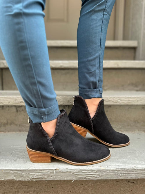 Corky's Spice It Up Black Suede Booties