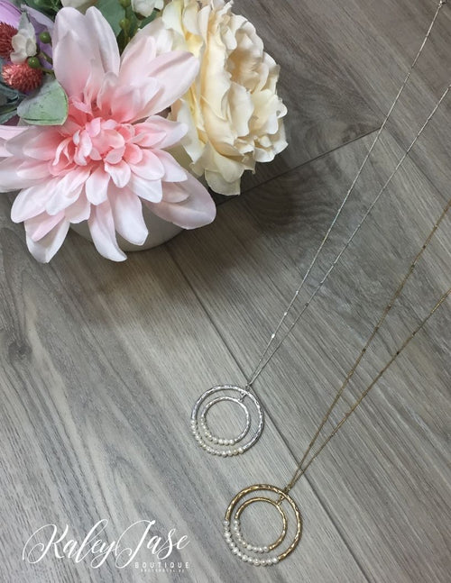 Inner Pearl Hammered Necklace #20
