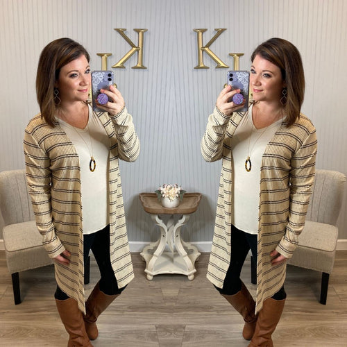 HM Dotted Stripe Midlength Cardigan