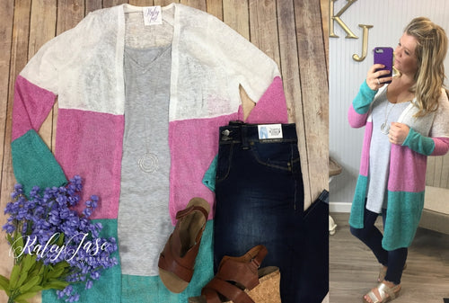 Spring Colorblock Cardigan