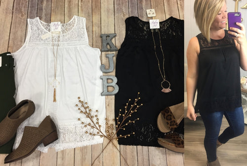 Lace Detailed Dressy Tank Top