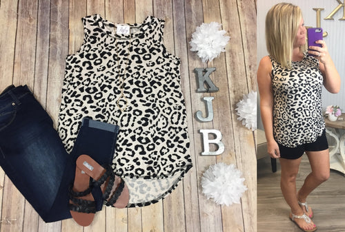 Oatmeal Leopard Tank Top