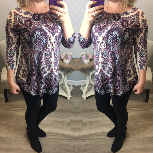 HM Purple Mint Paisley Tunic