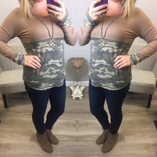 Mocha Camo bottom L/S top