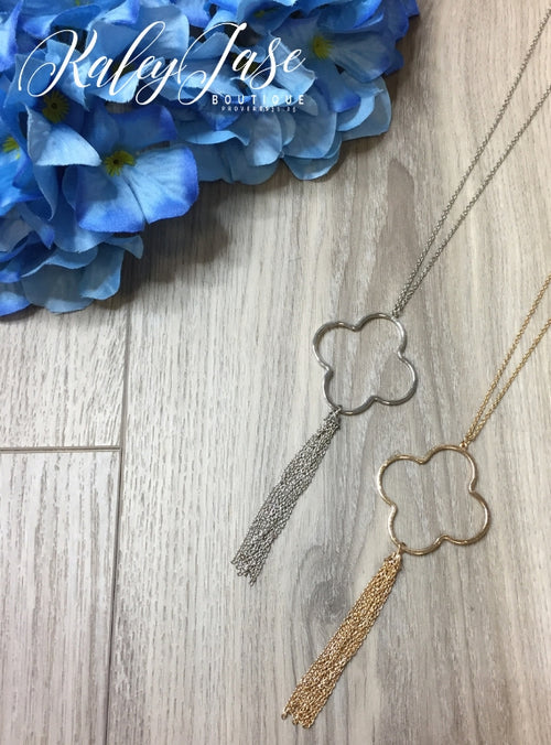 Simple Clover Tassel Necklace #21