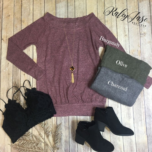 Off shoulder Long Sleeve Tunic