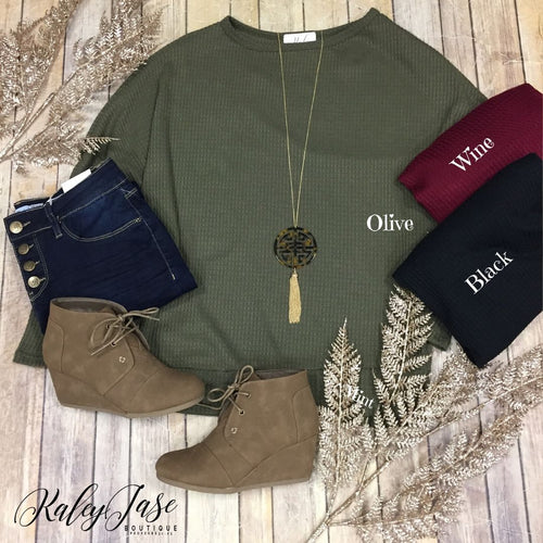 Waffle Slouchy Top